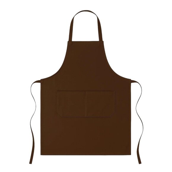 Brown Adjustable Apron with Pockets – Unisex Polyester Apron for Cooking, Crafts - Picture 1 of 7